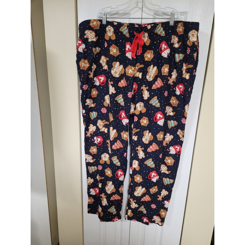 Old Navy Disney Mickey Minnie Gingerbread Christmas Pajama Pants Navy Size 2X